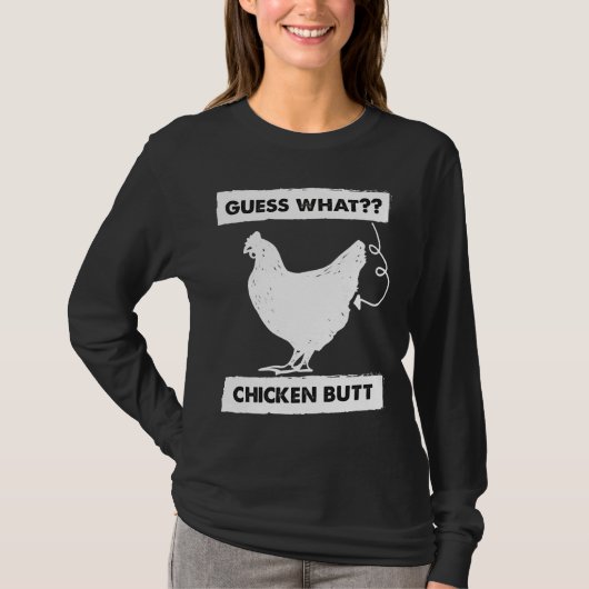 T-shirt Devinez Ce Bouton De Poulet Blanc Pour (Devant)