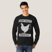 T-shirt Devinez Ce Bouton De Poulet Blanc Pour (Devant entier)