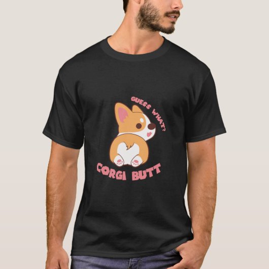 T-shirt Devinez Ce Corgi Butt Funny Dog Lover Cadeau (Devant)