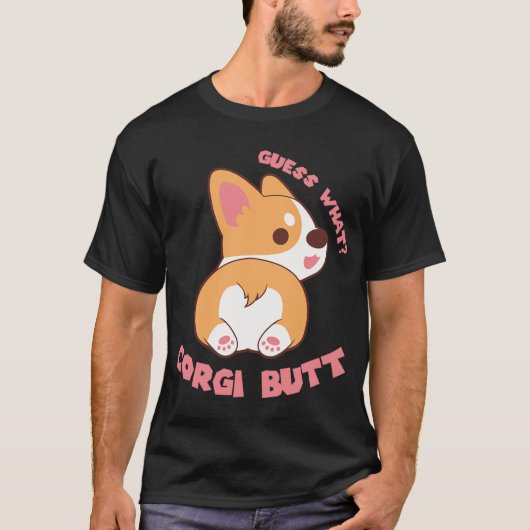 T-shirt Devinez Ce Corgi Butt Funny Dog Lover Cadeau (Devant)