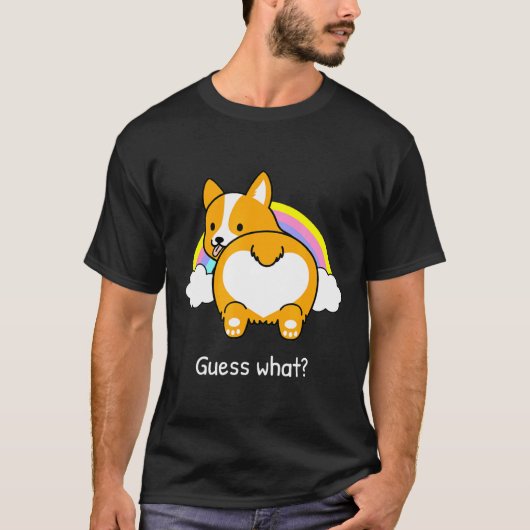 T-shirt Devinez ce Corgi Butt Rainbow Corgi (Devant)