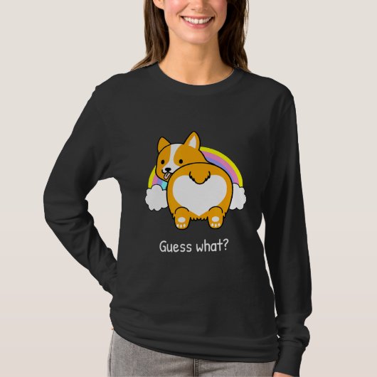 T-shirt Devinez ce Corgi Butt Rainbow Corgi (Devant)