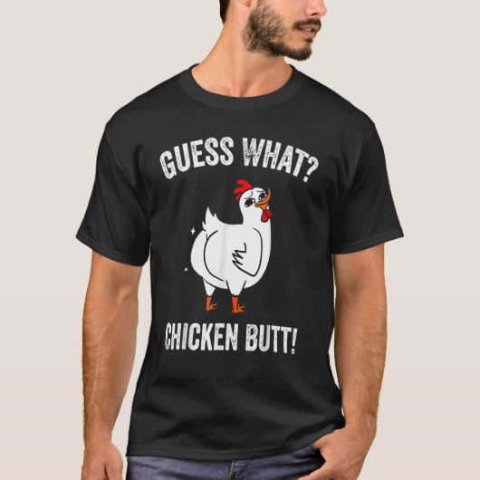 T-shirt Devinez Ce Poulet Butt Chicken Farm (Devant)