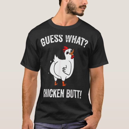 T-shirt Devinez Ce Poulet Butt Chicken Farm (Devant)