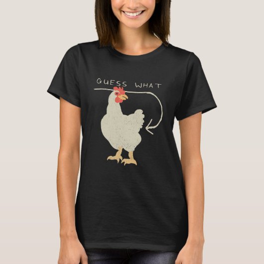 T-shirt Devinez Ce Poulet Butt Drôle Heureux (Devant)
