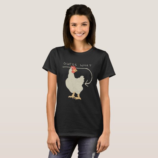 T-shirt Devinez Ce Poulet Butt Drôle Heureux (Devant entier)