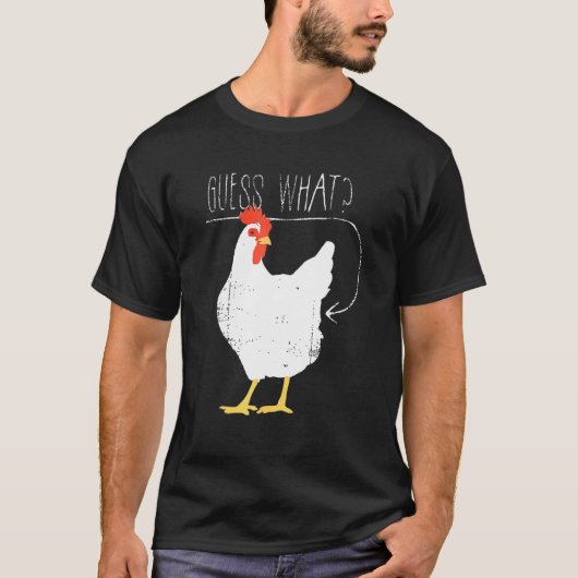 T-shirt Devinez ce que poulets bouton (Devant)