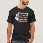 T-shirt Devinez Poulet Poitrine Poulet Blagues Poulet Mème (Devant)