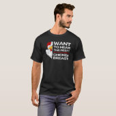 T-shirt Devinez Poulet Poitrine Poulet Blagues Poulet Mème (Devant entier)