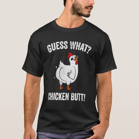 T-shirt Devinez quel animal Cul de poulet Poulets mignons (Devant)