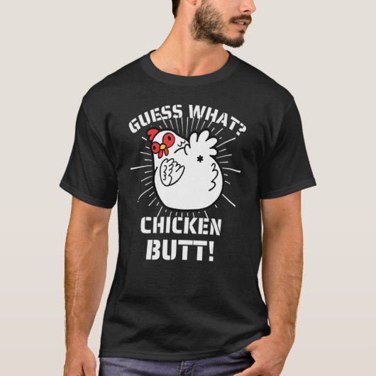 T-shirt Devinez quel animal Cul de poulet Poulets mignons (Devant)