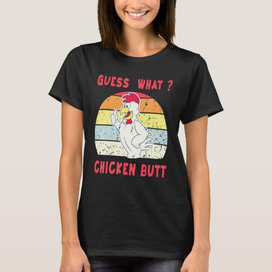 T-shirt Devinez quel animal de poule Butt (Devant)
