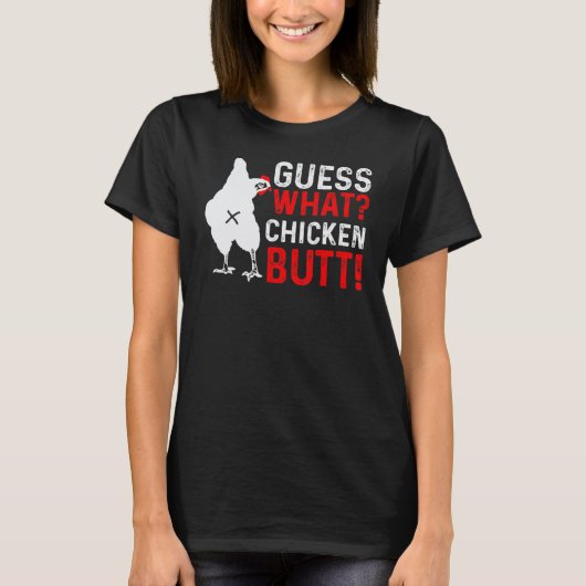 T-shirt Devinez quel animal est le derrière de poulet Mign (Devant)