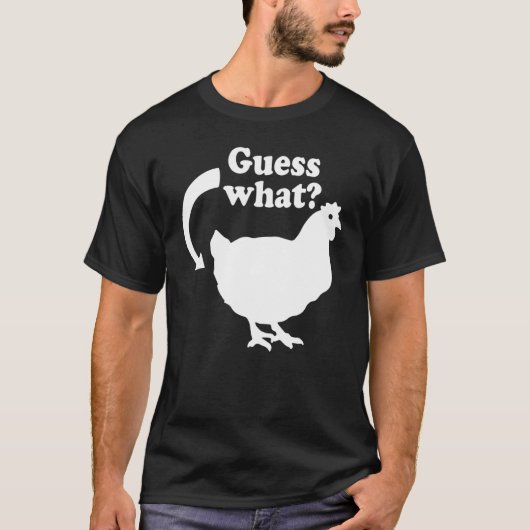 T-shirt Devinez quel bouton de poulet (Devant)
