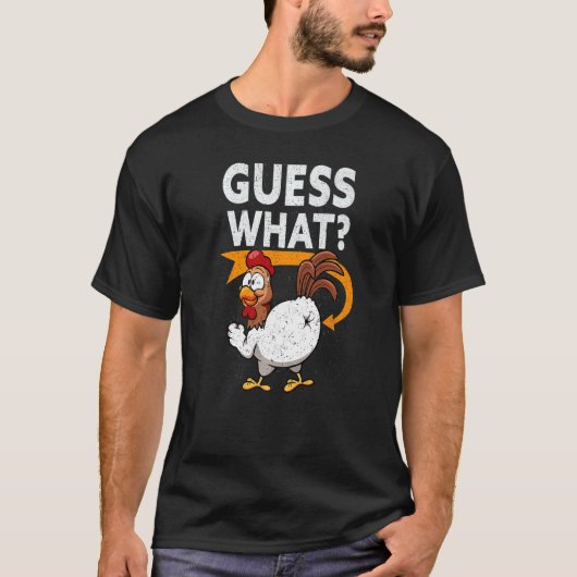 T-shirt Devinez quel bouton de poulet (Devant)