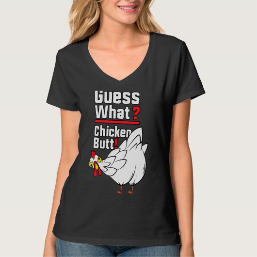 T-shirt Devinez quel bouton de poulet 1 (Devant)