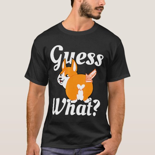 T-shirt Devinez Quel Chien Corgi Butt (Devant)