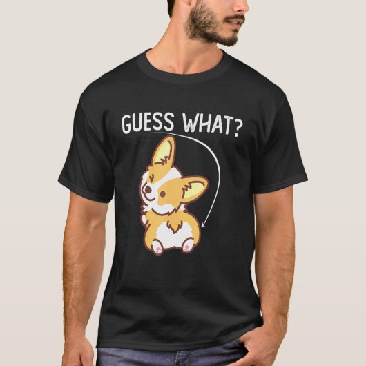 T-shirt Devinez Quel Cul De Corgi Pour Chien (Devant)
