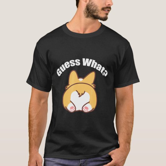 T-shirt Devinez quel Humour Corgi Butt (Devant)