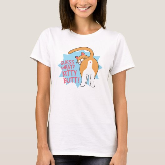 T-shirt Devinez Quel Kitty Butt ! Amoureux des chats drôle (Devant)