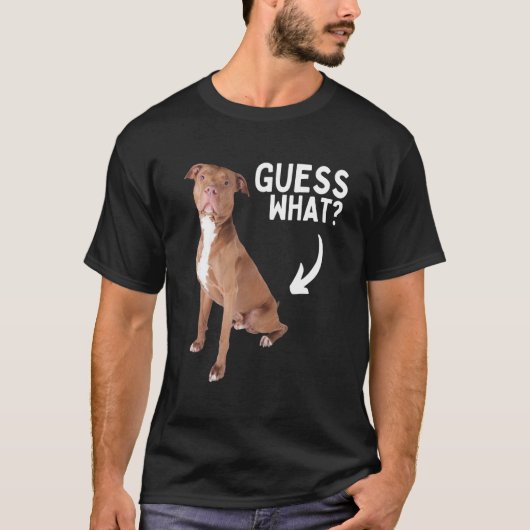 T-shirt Devinez Quel Pitbull Butt ! Amant propriétaire de (Devant)