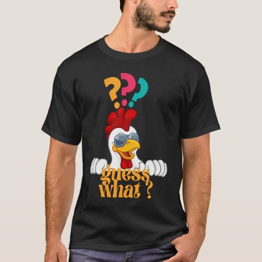 T-shirt Devinez quelle conception de cool blanc Bouton de (Devant)
