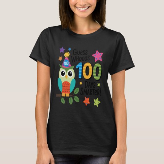 T-shirt Devinez qui est plus intelligent de 100 jours Chou (Devant)