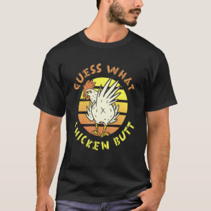 T-shirt Devinez quoi cul de poulet blanc pour homme femme