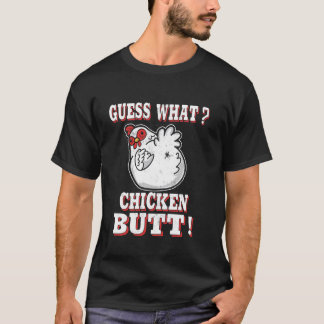 T-shirt Devinez quoi cul de poulet humour drôle d'animal d
