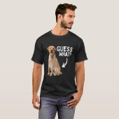 T-shirt Devinez quoi jaune Lab arrière! Drôle Labrador Ret (Devant entier)