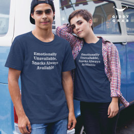 T-shirt Devis de caractères amusant Émotionnellement indis