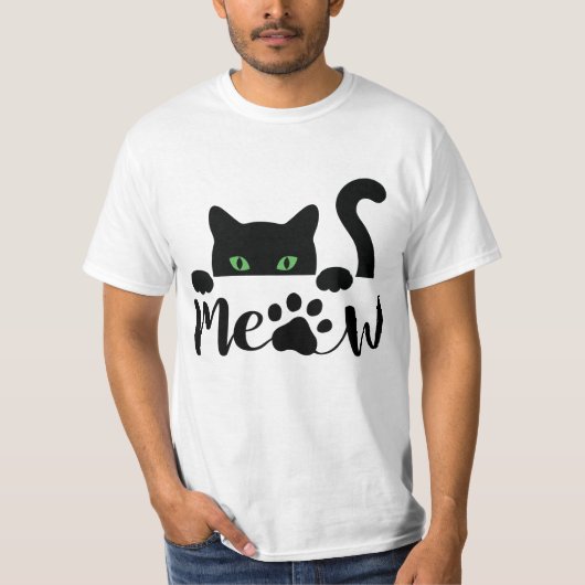T-shirt Devis de chat Meow (Devant)
