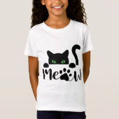 T-Shirt Devis de chat Meow (Devant)