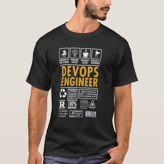 T-shirt Devis de codage Devops Ingénieur génie logiciel (Devant)