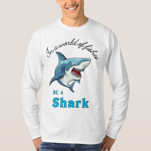 T-SHIRT DEVIS DE REQUINS, AMUSANT, STYLE DE CARTOON (Devant)