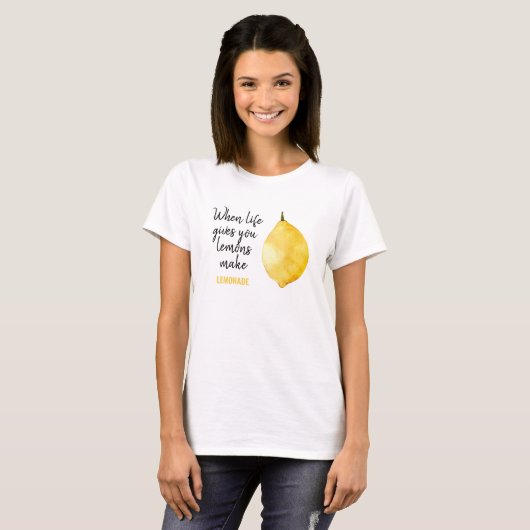 T-shirt Devis jaune citron amusant (Devant entier)