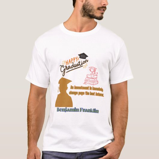 T-shirt Devise de Benjamin Franklin blanc (Devant)