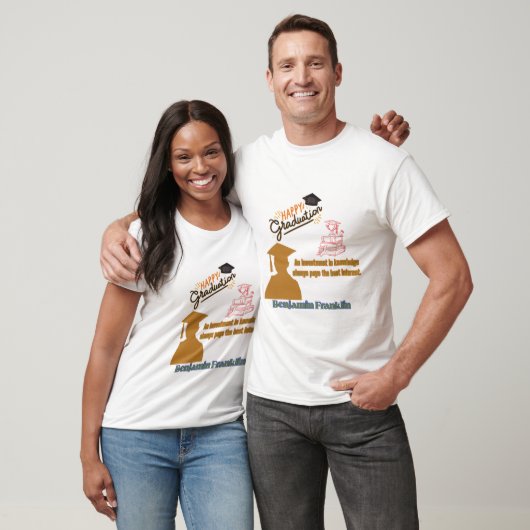 T-shirt Devise de Benjamin Franklin blanc (Unisexe)