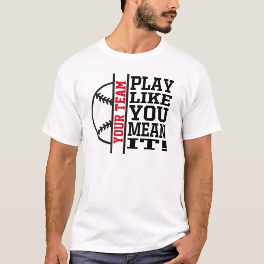 T-shirt Devise de l'équipe de baseball sur mesure (Devant)