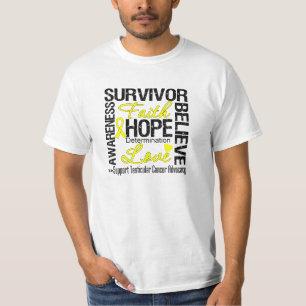 T-shirt Devise de survivants de cancer du testicule
