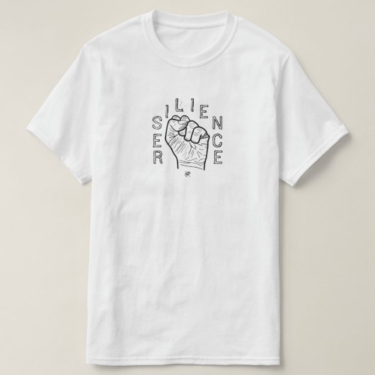 T-shirt Devise motrice de résilience poing (Design devant)