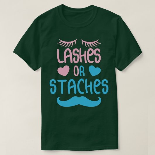 T-shirt Dévoilement du genre Lashes ou Staches (Design devant)