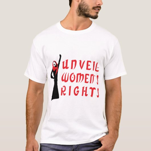 T-shirt Dévoiler les droits des femmes musulmanes (Devant)