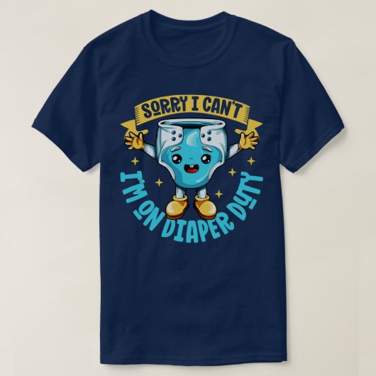 T-shirt Devoirs de couches pour bébés (Design devant)