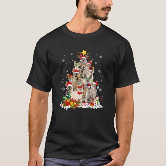 T-shirt Devon Rex Cat Christmas Tree Holiday Cat Xmas (Devant)