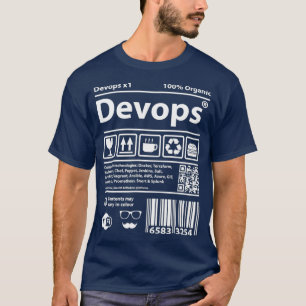 T-shirt Devops Code-barres ordinateurs code source