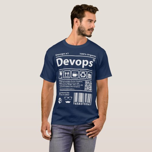 T-shirt Devops Code-barres Ordinateurs de programmation co (Devant entier)