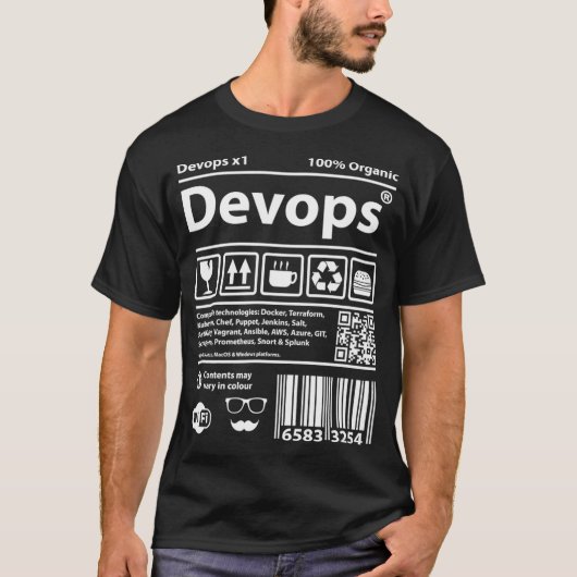 T-shirt Devops Code-barres ordinateurs de programme g (Devant)