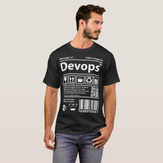 T-shirt Devops Code-barres ordinateurs de programme g (Devant entier)