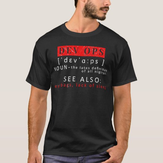 T-shirt DevOps Dictonary Entrée comment toute la nuit 7 (Devant)